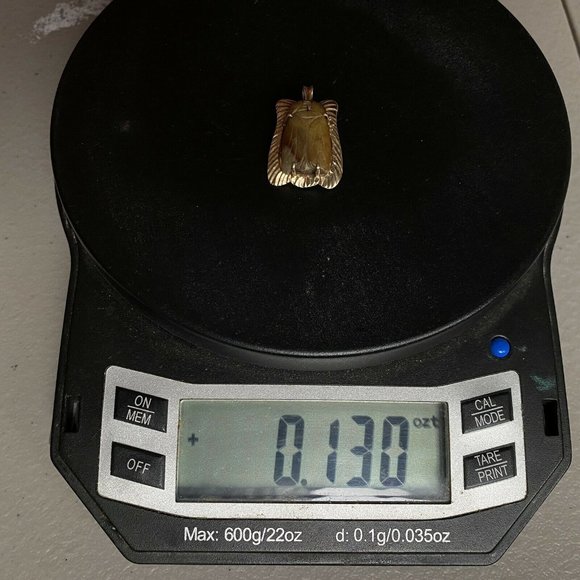 c1976 Carved Jade Cicada 14K Gold Handmade Pendant Brooch Combo Vintage Jewelry - Picture 12 of 12